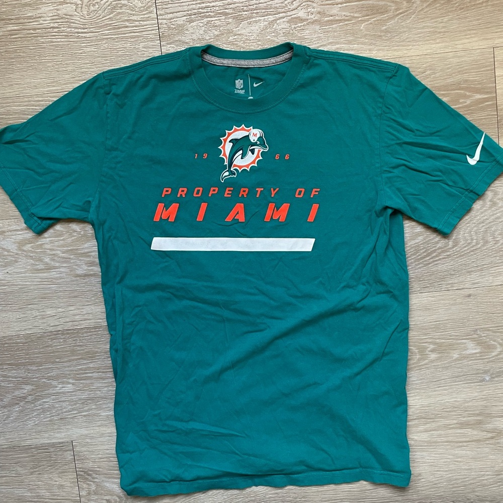 Nike Miami Dolphins Cyan Cotton T Shirt